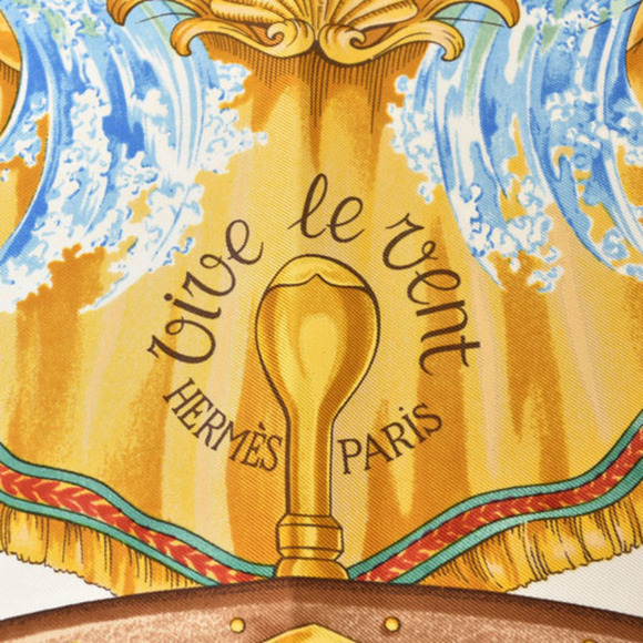 HERMES Blue Silk Scarf - Picture 5 of 9